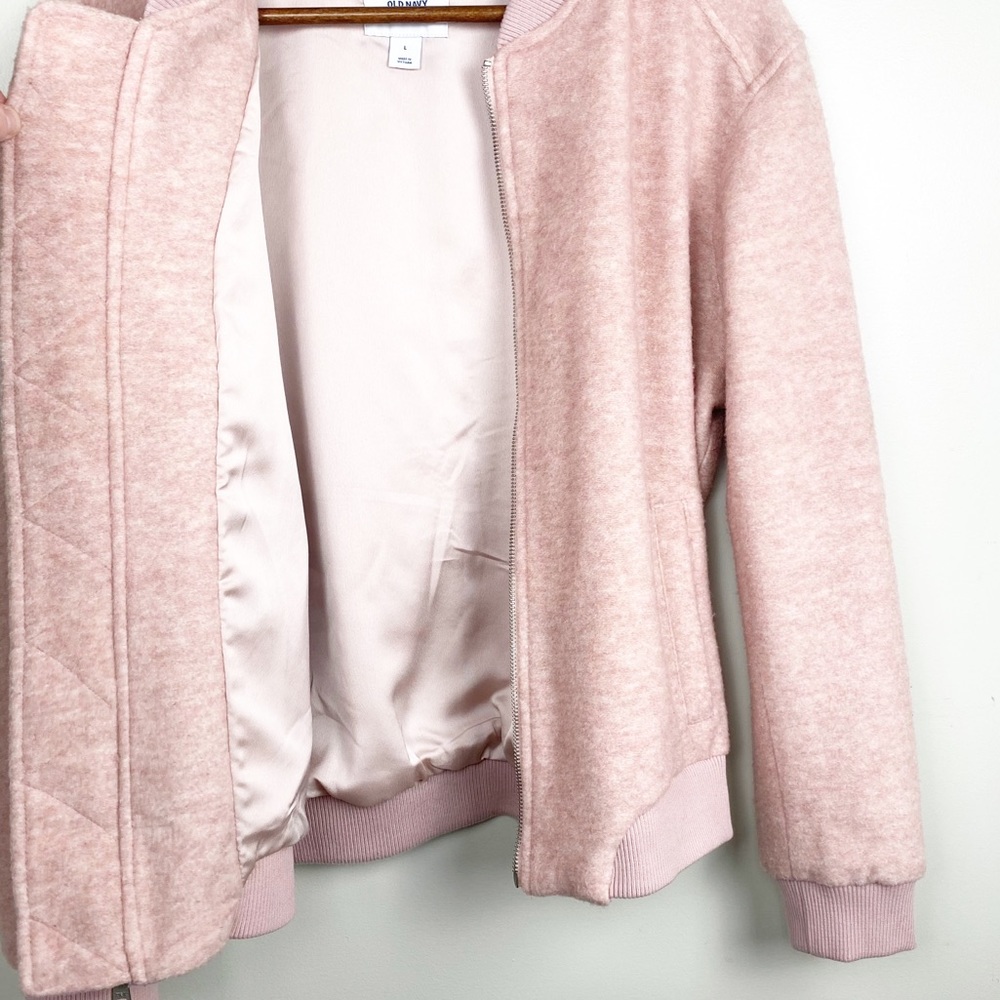 Old Navy Bomber Jacket Textured Pink Jacquard - Picture 7 of 12
